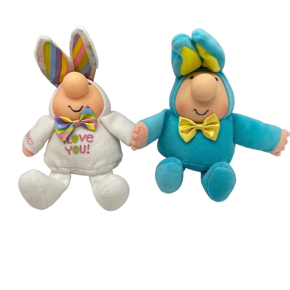 2 Vintage Ziggy Easter Bunny Plush American Greetings Rabbit Costume 1987 1988